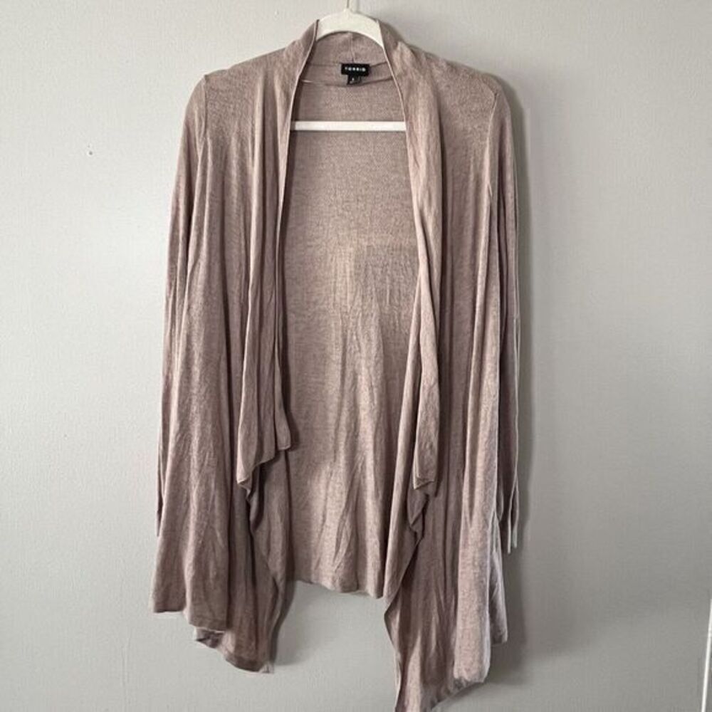 Torrid Long Sleeve Open Front Light Weight Duster Cardigan Tan mauve‎ 0 Coastal